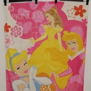 Disney Store Kids Pink & Blue Princess Cotton Terry Beach Towel